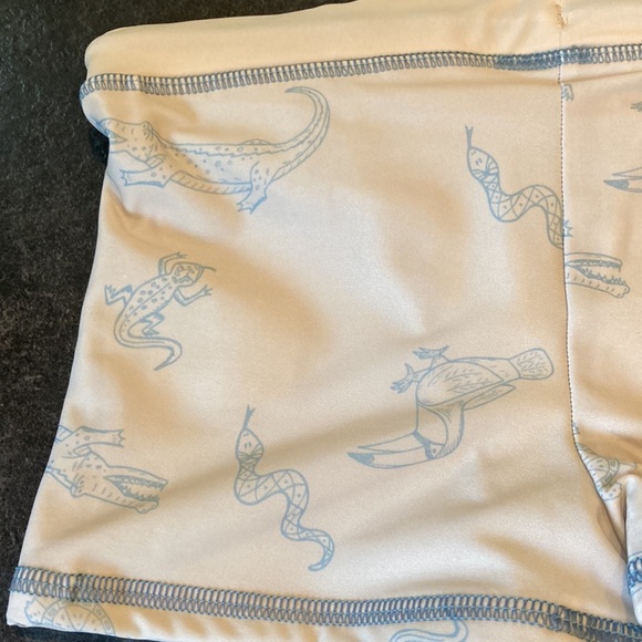 Boys Dotdotsmile cream blue alligator snake toucan swim shorts size 7 - NWT - Picture 8 of 11